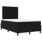 vidaXL Letto Box Spring con Materasso e LED - Nero, 120 x 190 cm, Tessuto