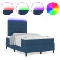vidaXL Letto con molle e materasso con luci LED blu, 120 x 190 cm in tessuto