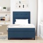vidaXL Letto con molle e materasso con luci LED blu, 120 x 190 cm in tessuto