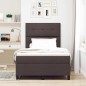 vidaXL Letto a molle con materasso e luci LED in marrone scuro, 120 x 200 cm, tessuto vidaXL Letto a molle con materasso e luci LED in marrone scuro, 120 x 200 cm, tessuto