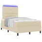 vidaXL Letto con molle e materasso e LED crema 120 x 200 cm