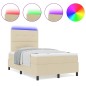 vidaXL Letto con molle e materasso e LED crema 120 x 200 cm