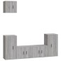 Set di Mobili Porta TV 5 pz Grigio Sonoma in Legno Multistrato Set di Mobili Porta TV 5 pz Grigio Sonoma in Legno Multistrato