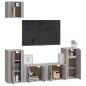 Set di Mobili Porta TV 5 pz Grigio Sonoma in Legno Multistrato Set di Mobili Porta TV 5 pz Grigio Sonoma in Legno Multistrato