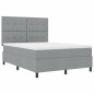 vidaXL Letto a molle con materasso e luce LED, grigio, 140 x 190 cm, tessuto vidaXL Letto a molle con materasso e luce LED, grigio, 140 x 190 cm, tessuto