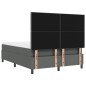 vidaXL Letto a Molle con Materasso e LED Grigio Scuro, 140x190 cm in Tessuto