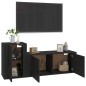 Set Mobili Porta TV 2 pz Nero in Legno Multistrato Set Mobili Porta TV 2 pz Nero in Legno Multistrato
