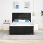 vidaXL Letto con molle e materasso con luce a LED nera, 160 x 200 cm, telaio in tessuto