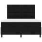 vidaXL Letto con molle e materasso con luce a LED nera, 160 x 200 cm, telaio in tessuto