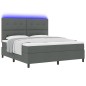 vidaXL Letto con molle e materasso LED - Grigio scuro, 180 x 200 cm in tessuto
