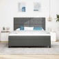 vidaXL Letto con molle e materasso LED - Grigio scuro, 180 x 200 cm in tessuto