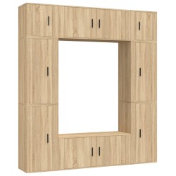 Set Mobili Porta TV 8pz Rovere Sonoma in Legno Multistrato