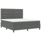 vidaXL Letto con molle e materasso LED - Grigio scuro, 180 x 200 cm in tessuto