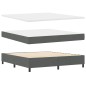 vidaXL Letto con molle e materasso LED - Grigio scuro, 180 x 200 cm in tessuto