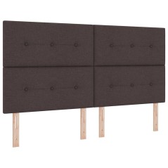 vidaXL Letto con Molle e Materasso & LED Marrone Scuro, 180 x 200cm in Tessuto