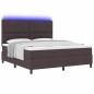 vidaXL Letto con Molle e Materasso & LED Marrone Scuro, 180 x 200cm in Tessuto