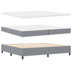 vidaXL Letto con molle e materasso LED in grigio, 200x200 cm, tessuto