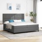 vidaXL Letto con molle, materasso e LED - Grigio scuro 200 x 200 cm in Tessuto