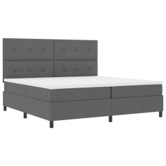 vidaXL Letto con molle, materasso e LED - Grigio scuro 200 x 200 cm in Tessuto