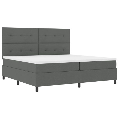 vidaXL Letto con molle, materasso e LED - Grigio scuro 200 x 200 cm in Tessuto