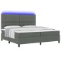 vidaXL Letto con molle, materasso e LED - Grigio scuro 200 x 200 cm in Tessuto