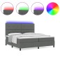 vidaXL Letto con molle, materasso e LED - Grigio scuro 200 x 200 cm in Tessuto