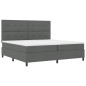 vidaXL Letto con molle, materasso e LED - Grigio scuro 200 x 200 cm in Tessuto
