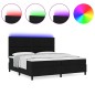 vidaXL Letto con Molle e Materasso con Luce LED in Nero, 200 x 200 cm Tessuto