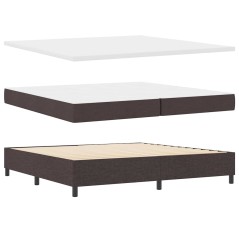 vidaXL Letto a molle con materasso e luci LED - Marrone scuro, 200x200 cm in tessuto