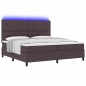 vidaXL Letto a molle con materasso e luci LED - Marrone scuro, 200x200 cm in tessuto