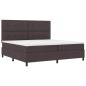 vidaXL Letto a molle con materasso e luci LED - Marrone scuro, 200x200 cm in tessuto