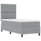 vidaXL Letto con molle e materasso e luce LED, Grigio chiaro, 80 x 200 cm, Tessuto