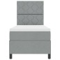 vidaXL Letto con molle e materasso e luce LED, Grigio chiaro, 80 x 200 cm, Tessuto