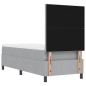vidaXL Letto con molle e materasso e luce LED, Grigio chiaro, 80 x 200 cm, Tessuto