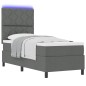 vidaXL Letto con molle e materasso con luce LED grigio scuro, 80x200 cm in tessuto vidaXL Letto con molle e materasso con luce LED grigio scuro, 80x200 cm in tessuto