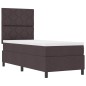 vidaXL Letto con molle, materasso e luci LED in marrone scuro, 80 x 200 cm in tessuto