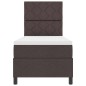 vidaXL Letto con molle, materasso e luci LED in marrone scuro, 80 x 200 cm in tessuto