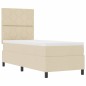 vidaXL Letto con molle, materasso e LED, crema, 80x200 cm, tessuto