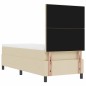 vidaXL Letto con molle, materasso e LED, crema, 80x200 cm, tessuto