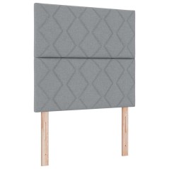 vidaXL Letto con molle e materasso con luce LED, grigio chiaro, 90 x 190 cm, telaio in tessuto