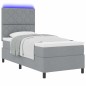 vidaXL Letto con molle e materasso con luce LED, grigio chiaro, 90 x 190 cm, telaio in tessuto vidaXL Letto con molle e materasso con luce LED, grigio chiaro, 90 x 190 cm, telaio in tessuto