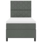 vidaXL Letto a Molle con Materasso e Luce LED Grigio Scuro, 90 x 200cm in Tessuto