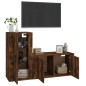 Set Mobili Porta TV 2 pz Rovere Fumo in Legno Multistrato Set Mobili Porta TV 2 pz Rovere Fumo in Legno Multistrato