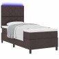 vidaXL Letto in tessuto con molle e materasso, LED in marrone scuro, 100 x 200 cm vidaXL Letto in tessuto con molle e materasso, LED in marrone scuro, 100 x 200 cm