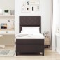 vidaXL Letto in tessuto con molle e materasso, LED in marrone scuro, 100 x 200 cm vidaXL Letto in tessuto con molle e materasso, LED in marrone scuro, 100 x 200 cm