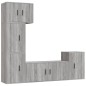 Set di Mobili Porta TV 5 pz Grigio Sonoma in Legno Multistrato Set di Mobili Porta TV 5 pz Grigio Sonoma in Legno Multistrato