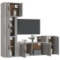 Set di Mobili Porta TV 5 pz Grigio Sonoma in Legno Multistrato Set di Mobili Porta TV 5 pz Grigio Sonoma in Legno Multistrato