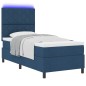 vidaXL Letto con Molle e Materasso LED Blu, 100 x 200 cm in Tessuto