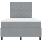vidaXL Letto con molle e materasso e luce LED grigia, 120 x 190 cm in tessuto