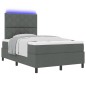 vidaXL Letto con Molle e Materasso LED - Grigio Scuro, 120x200 cm in Tessuto